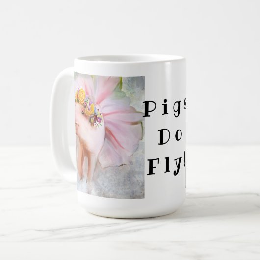Zuiver  Piggy in een Jurk, Wanneer Varkens Vliegen Koffiemok (Voorkant links)