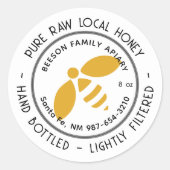 Zuiver ruw lokaal honing label Gold Bee (Voorkant)