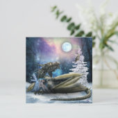 Zuiver veilig met draak feestdagenkaart (Staand voorkant)