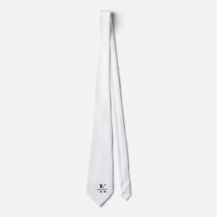 Zuiver Witte Elegante Monogram + Naam Stropdas