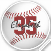 zuiver witte honkbal sticker (Voorkant)