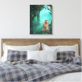 Zuiver Zitten op een Paddenstoel Gewikkelde Canvas Afdruk (Insitu (Slaapkamer))