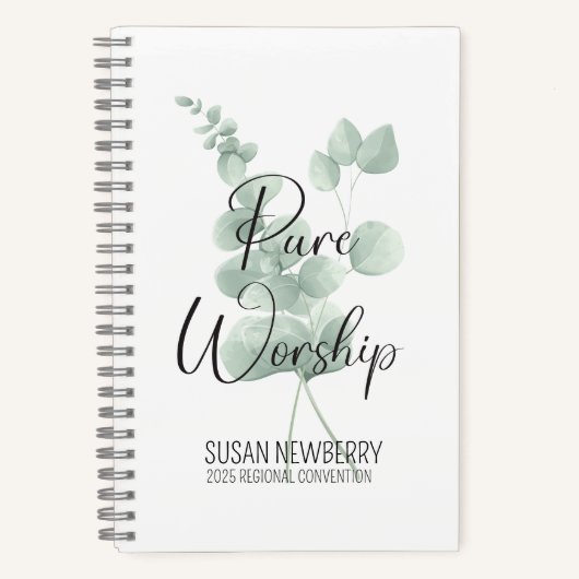 Zuivere aanbidding 2-zijdig Notitieboek Eucalyptus (Voorkant)
