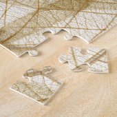 Zuivere Crème Beige Kant Bladeren Legpuzzel (Zijkant)