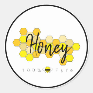 Zuivere honingetiketten ronde sticker