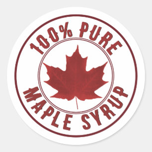 Zuivere mansiroop met Red Leaf Product Sticker