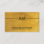 Zuivere, minimale, geborstelde Gold Monogram Accou Visitekaartje (Voorkant)