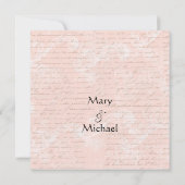 Zuivere Tale Franse Script Roze sparen de Datum Save The Date (Achterkant)