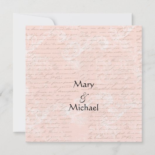 Zuivere Tale Franse Script Roze sparen de Datum Save The Date (Achterkant)