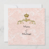 Zuivere Tale Franse Script Roze sparen de Datum Save The Date (Achterkant)