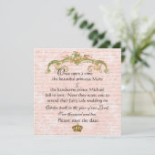 Zuivere Tale Franse Script Roze sparen de Datum Save The Date (Staand voorkant)