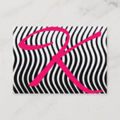 ZUIVERE WAVES MONOGRAM, zwart-wit roze Visitekaartje (Achterkant)