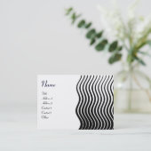 ZUIVERE WAVES MONOGRAM, zwart-wit roze Visitekaartje (Staand voorkant)