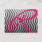 ZUIVERE WAVES MONOGRAM, zwart-wit roze Visitekaartje (Achterkant)