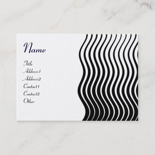 ZUIVERE WAVES MONOGRAM, zwart-wit roze Visitekaartje (Voorkant)