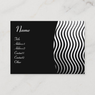 ZUIVERE WAVES MONOGRAM, zwart-wit roze Visitekaartje