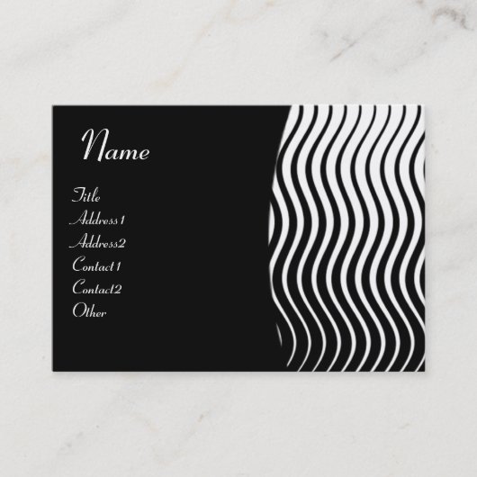 ZUIVERE WAVES MONOGRAM, zwart-wit roze Visitekaartje (Voorkant)