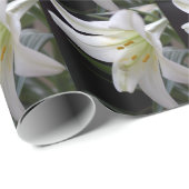 , zuivere witte paasbloem in zwart cadeaupapier (Rol Hoek)