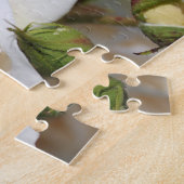 zuivere witte rozenbloemen, liefde, romance legpuzzel (Zijkant)
