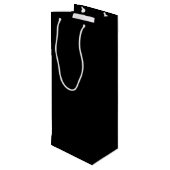 Zuivere zwarte effen kleur wijn cadeautas (Achterkant Gekanteld)