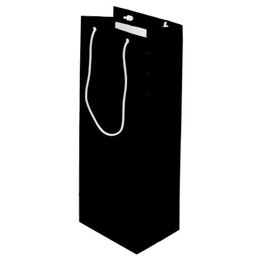 Zuivere zwarte effen kleur wijn cadeautas (Voorkant Gekanteld)