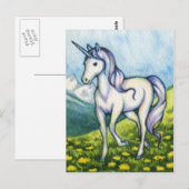 Zuiverheid - Unicorn Fantasy Art Briefkaart (Voorkant / Achterkant)