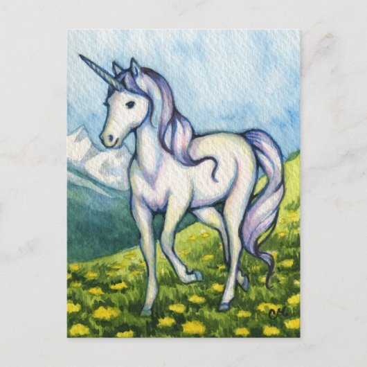 Zuiverheid - Unicorn Fantasy Art Briefkaart (Voorkant)