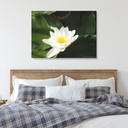 Zuiverheid Water Lilly, Lotus Fotografie Wall Art Canvas Afdruk (Insitu (Slaapkamer))