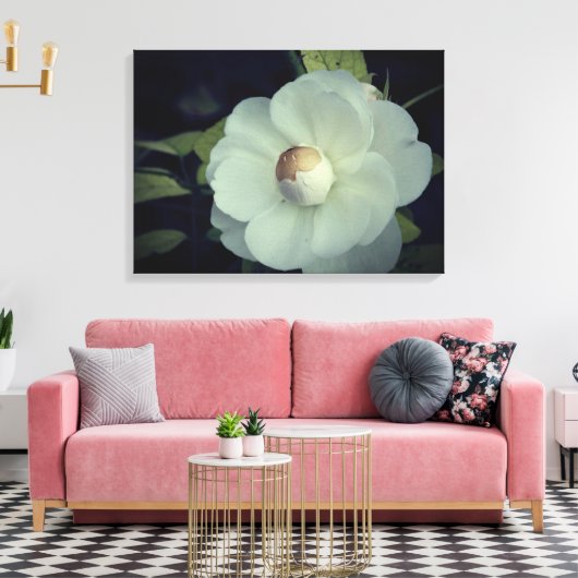 Zuiverheid, witte bloem canvas afdrukken (Insitu (Woonkamer))