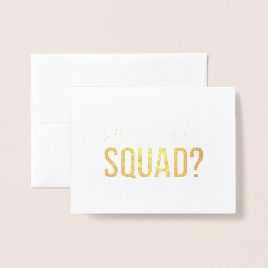 Zul je in mijn bride squad kaart in gouden folie (Voorkant met envelop)