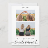 Zul je mijn bruidsmeisje minimalist 2 foto zijn kaart (Voorkant)