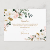 Zul je mijn Ereheer Blush Pink Floral zijn? Briefkaart (Achterkant)