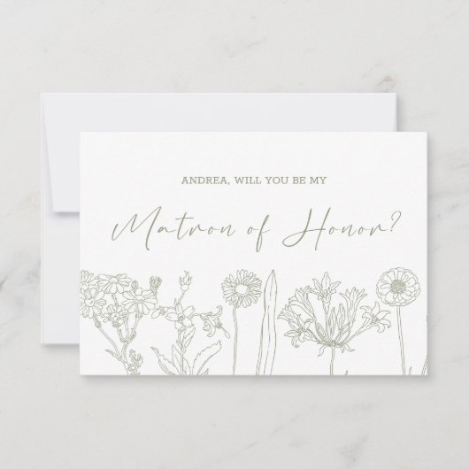 Zul je mijn Ereheer Sage Boho Flowers zijn? (Voorkant)