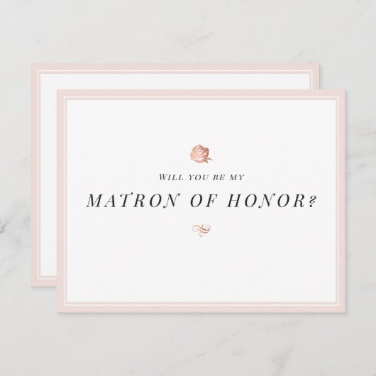 Zul je mijn eremaker van de bloemen minimalist zij kaart (Voorkant / Achterkant)