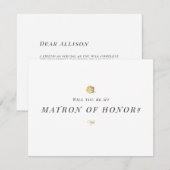 Zul je mijn eremaker van de bloemen minimalist zij kaart (Voorkant / Achterkant)