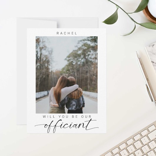 Zul je mijn Officiant Minimal Photo Modern zijn? Briefkaart