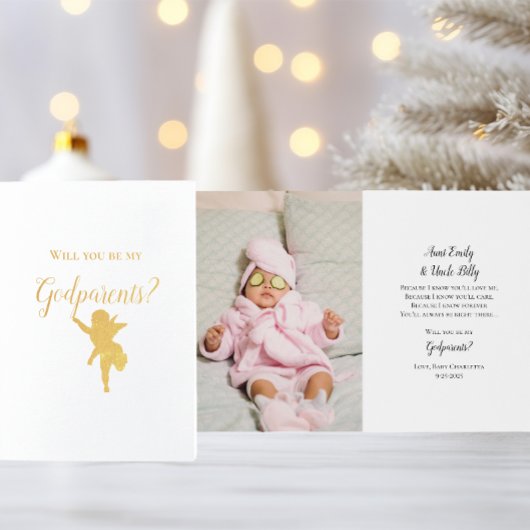 Zul je mijn peetouders Cherub fotovoorstel zijn? Folie Kaarten