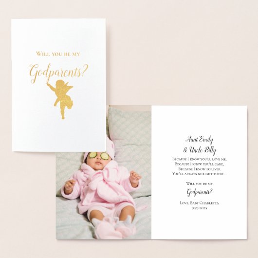 Zul je mijn peetouders Cherub fotovoorstel zijn? Folie Kaarten (Display)