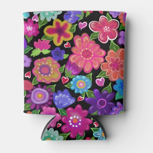 Zulke  bloemen! Veelvoudige kleuren Floral Art Blikjeskoeler (Voorkant)