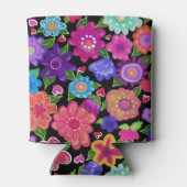 Zulke  bloemen! Veelvoudige kleuren Floral Art Blikjeskoeler (Achterkant)