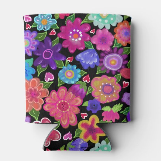 Zulke  bloemen! Veelvoudige kleuren Floral Art Blikjeskoeler (Achterkant)