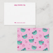 Zulke Hart Patronen Cartoon Kikker Valentijnsdag Notitiekaartje (Voorkant / Achterkant)