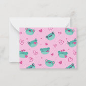 Zulke Hart Patronen Cartoon Kikker Valentijnsdag Notitiekaartje (Achterkant)