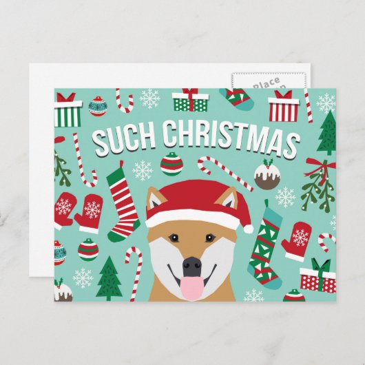 Zulke kerst Doge Briefkaart - eenzijdig (Voorkant / Achterkant)