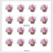 Zulke  mand bloemen sticker (Vel)