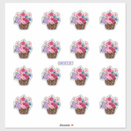 Zulke  mand bloemen sticker