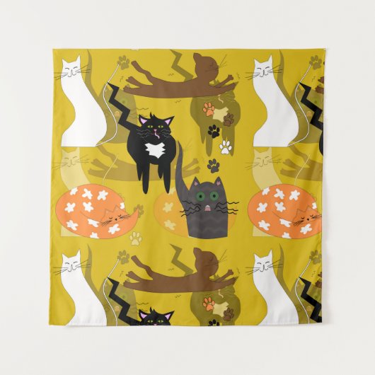 Zulke verschillende katten. Bosbouw Wandkleed (Voorkant)