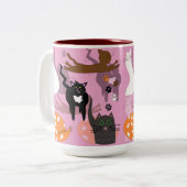 Zulke verschillende katten. tweekleurige koffiemok (Voorkant links)