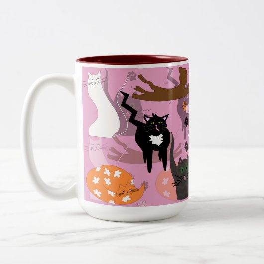 Zulke verschillende katten. tweekleurige koffiemok (Links)