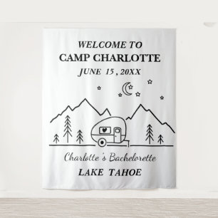Zulke Zwarte en Witte Kamp Bachelorette Spandoek Wandkleed